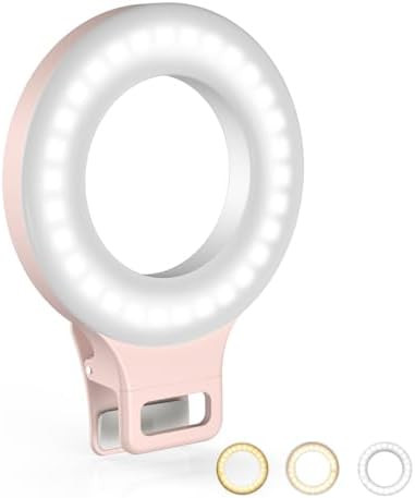 Clip on Ring Light, Kimwood Rechargeable 60 LED Selfie Ring Light for Phone, Laptop, Tablet (3 Mo... | Amazon (US)