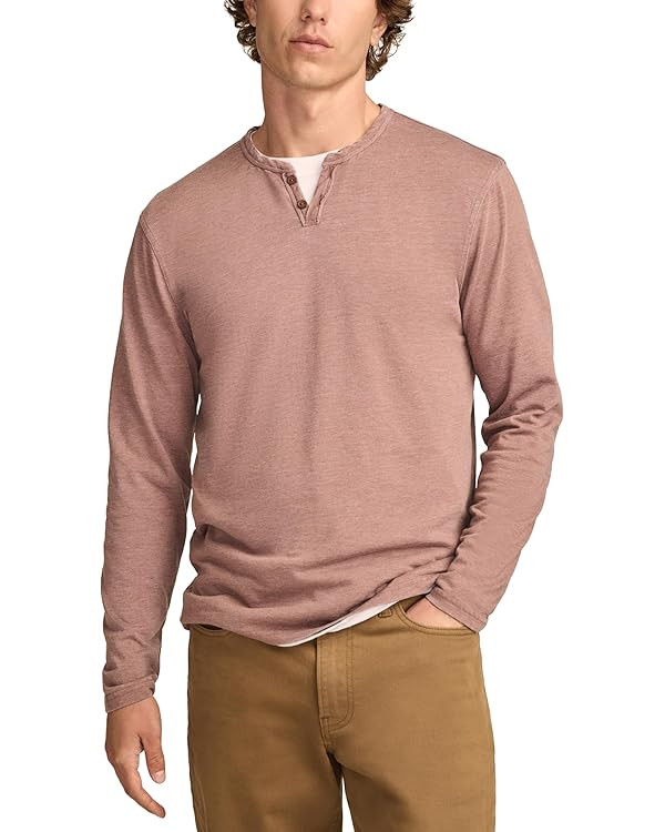 Lucky Brand Men's Venice Burnout Long Sleeve Notch Neck Shirt | Amazon (US)
