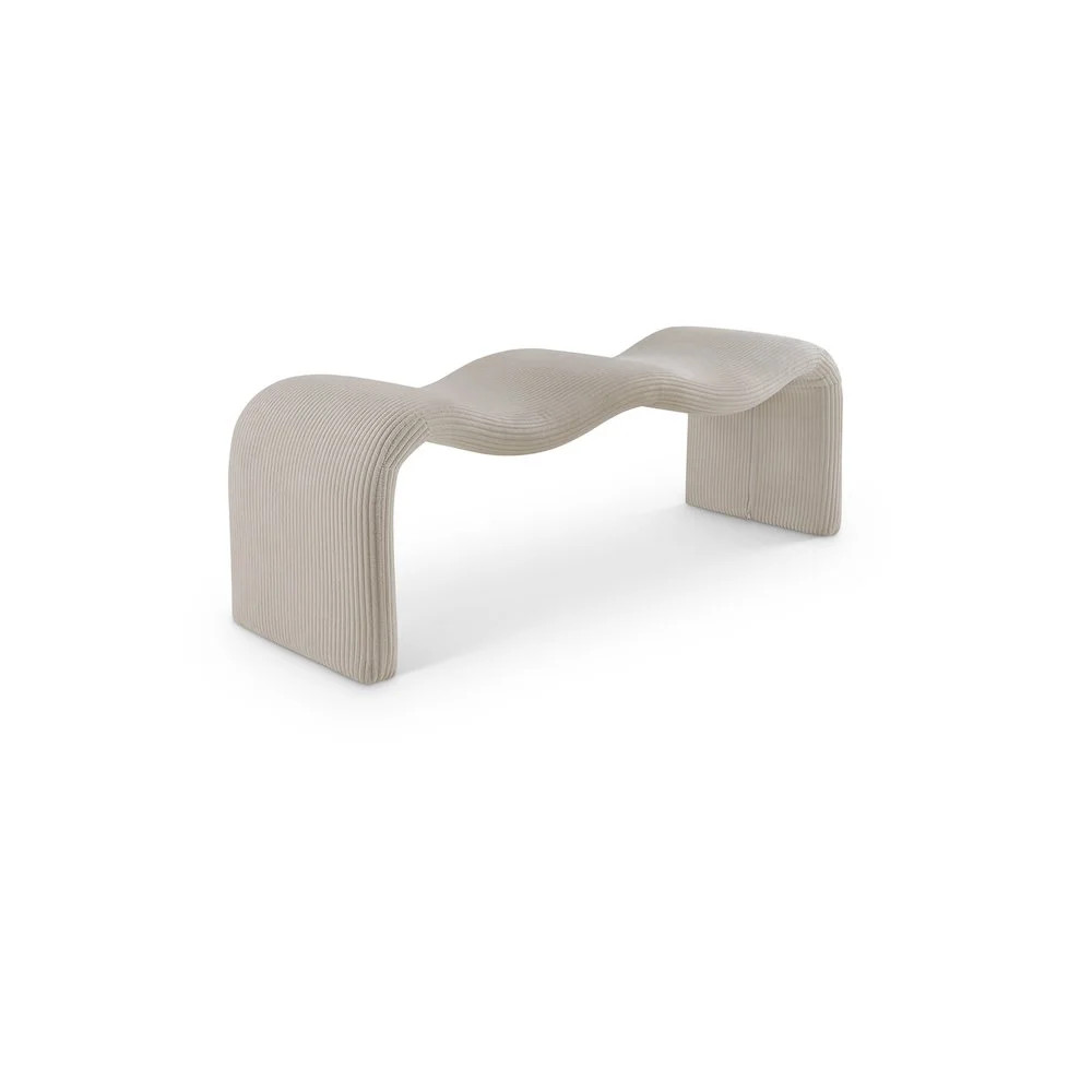 Meridian Furniture Willow Beige Microsuede Corduroy Bench | Walmart (US)