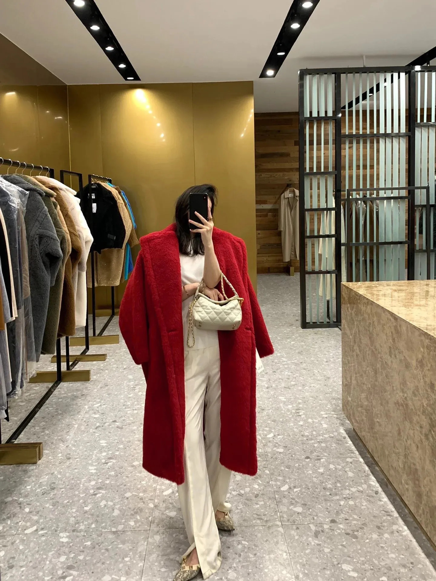 Women's Fur Faux Fur MAX Family Teddy Bear Coat Outline Alpaca Fur Grass Coat Women's Mid length ... | DHGate