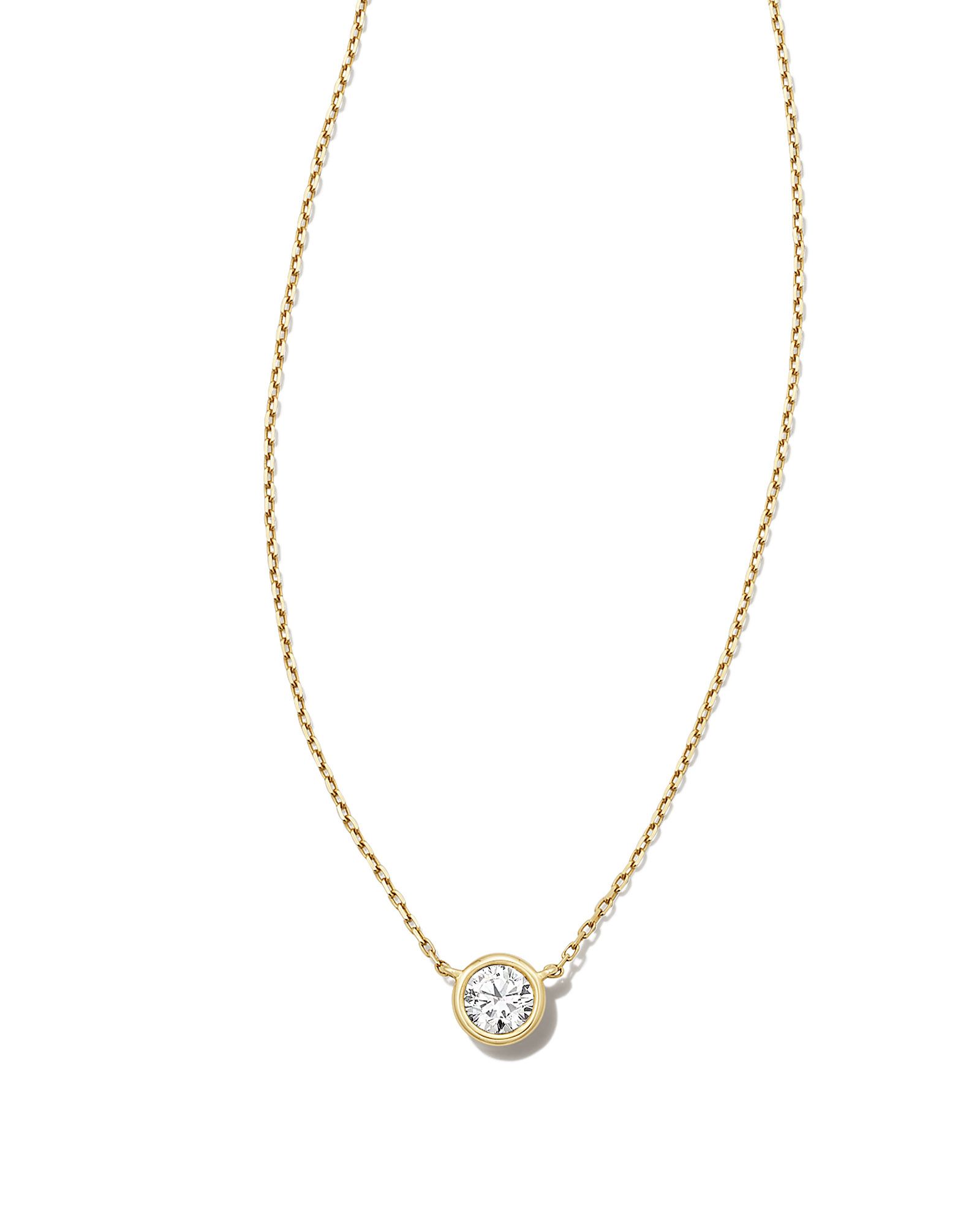 Lab Grown White Diamond Audrey Pendant Necklace in 14k Yellow Gold | Kendra Scott | Kendra Scott