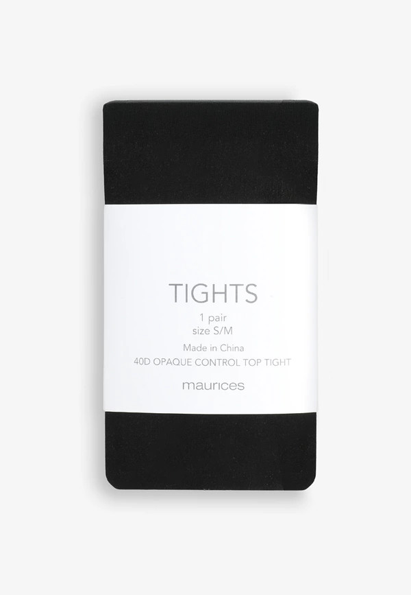 Black 40D Opaque Control Top Tights | Maurices