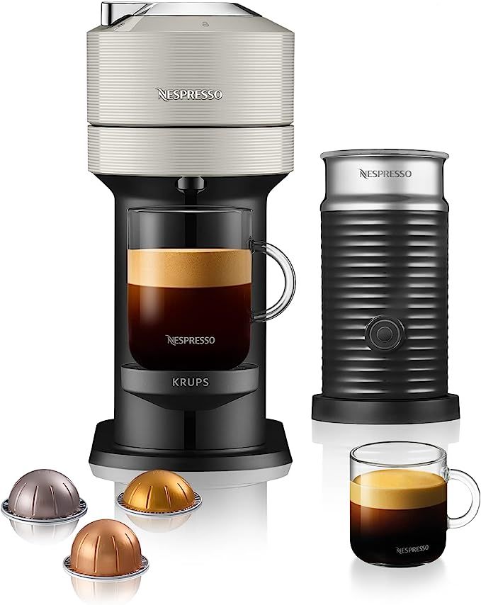 Nespresso Vertuo Next XN911B40 Coffee Machine with Milk Frother by Krups, Light Grey | Amazon (UK)