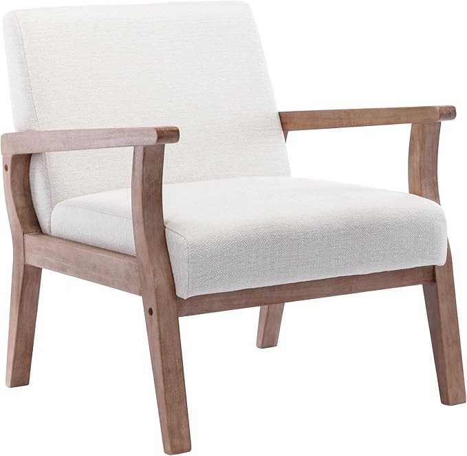 Wahson Comfy Living Room Chairs, Linen Upholstered Accent Chairs, Farmhouse Armchairs with Natura... | Amazon (US)