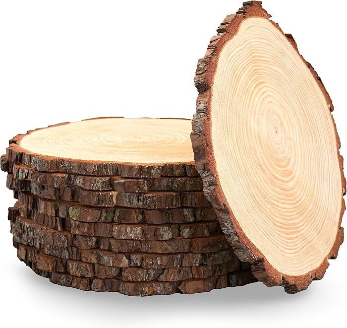 Set of 10 Large Wood Slices (11-13”) – Rustic Wooden Rounds for Wedding Centerpieces, Event D... | Amazon (US)