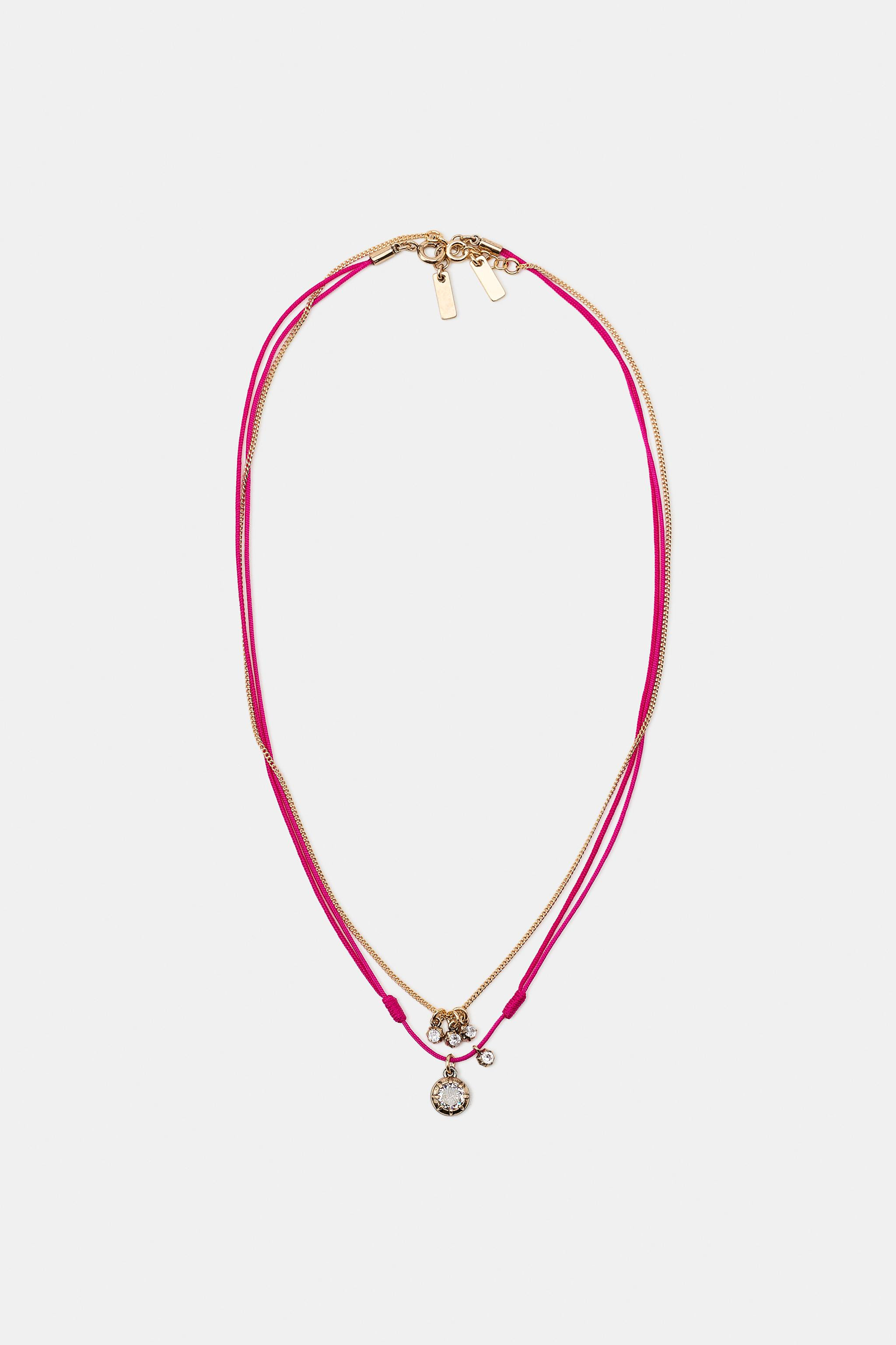 PACK OF 2 SPARKLE CORD NECKLACES | Zara Canada