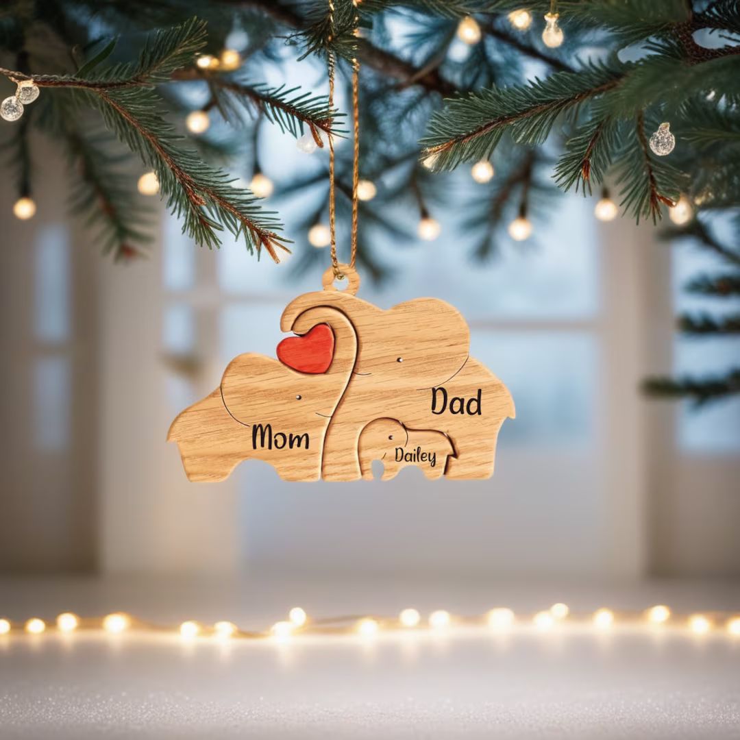 Personalised Animal Family Christmas Ornaments - Etsy | Etsy (US)