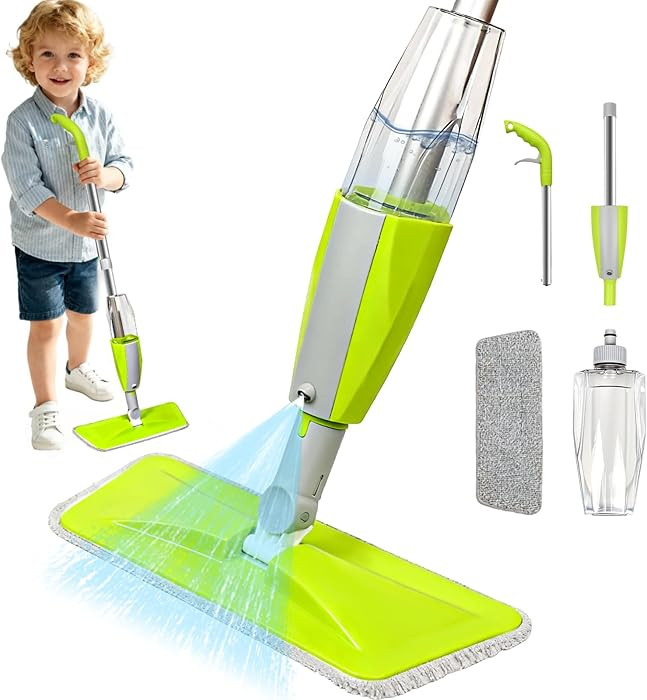 Kids Mop Toddler Cleaning Set- Fun Functional Real Working Spray Mop Pretend Play Toy Montessori ... | Amazon (US)