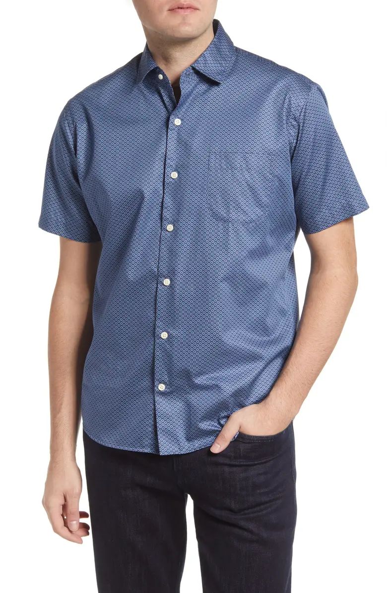Shakedown Geo Short Sleeve Cotton Button-Up Shirt | Nordstrom