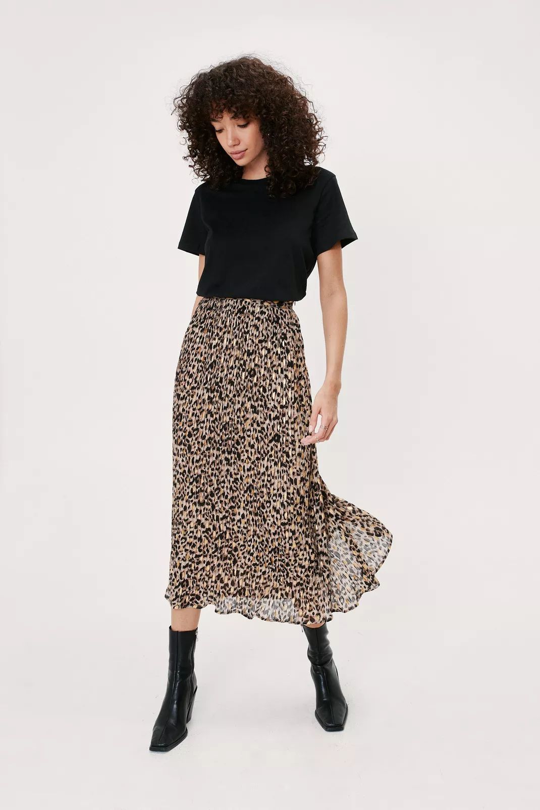 Chiffon Animal Pleated Midi Skirt | NastyGal (UK, IE)