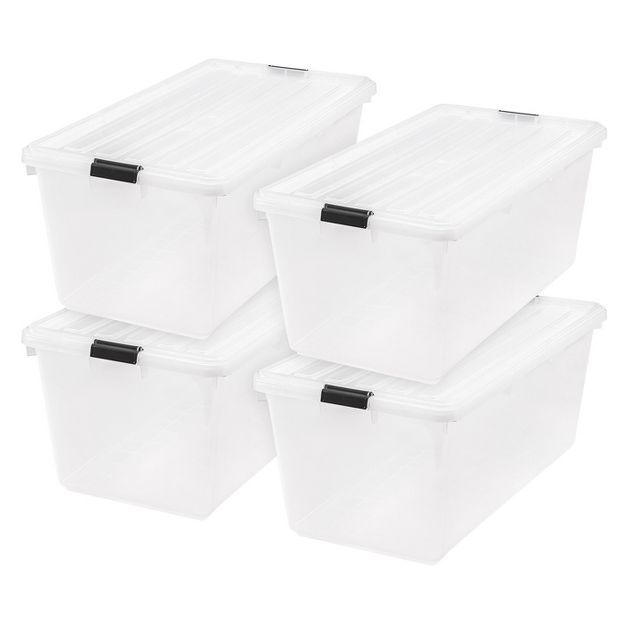 IRIS 91 Quart Large Storage Bin Utility Tote Organizing Container Box with Buckle Down Lid for Cl... | Target