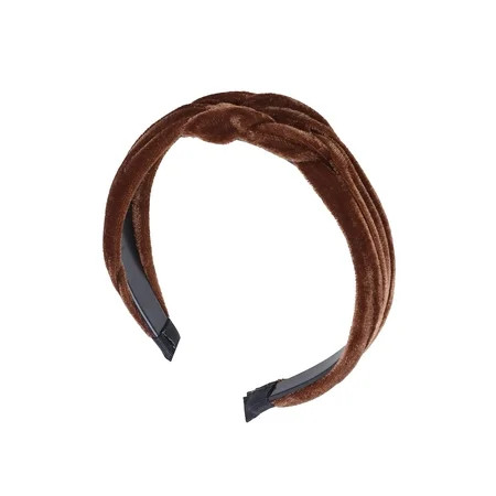 Motique Accessories 1.5 Inch Velvet Braid Headband Women and Girls Hair Band (Brown) | Walmart (US)