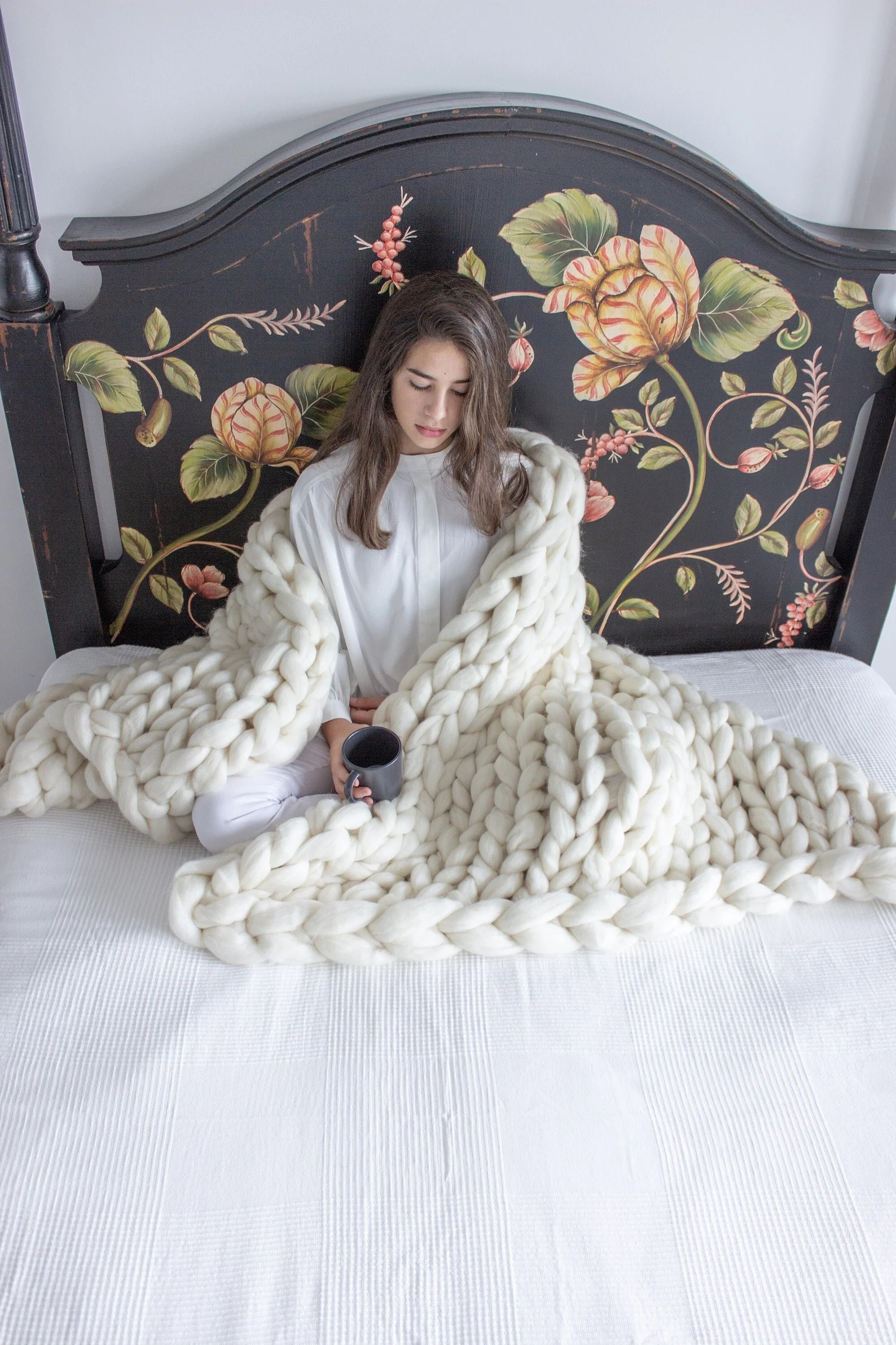 Weighted Blanket Adult Chunky Knit Blanket Organic Merino | Etsy | Etsy (US)