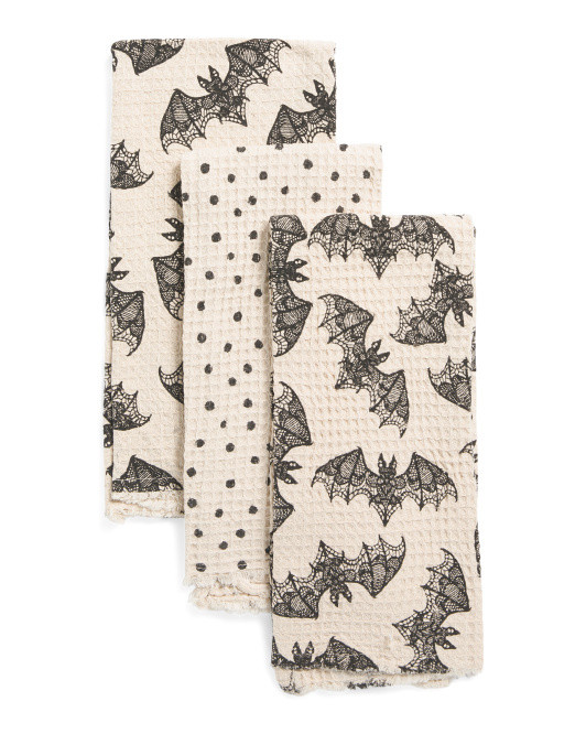 Set Of 3 Bat Waffle Knit Kitchen Towels | Halloween | Marshalls | Marshalls