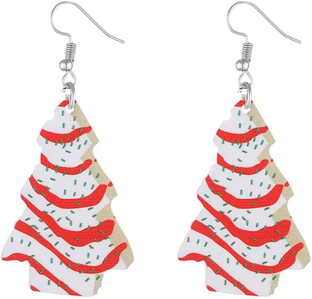 Amazon.com: Christmas Earrings For Women Cute Colorful Acrylic Christmas Santa Claus HO HO HO Tre... | Amazon (US)