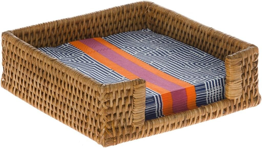 KOUBOO La Jolla Rattan Napkin Holder, 7.5 inches x 7.5 inches x 2.5 inches, Honey Brown | Amazon (US)