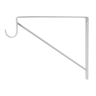 White Heavy-Duty Shelf Bracket and Rod Support | The Home Depot