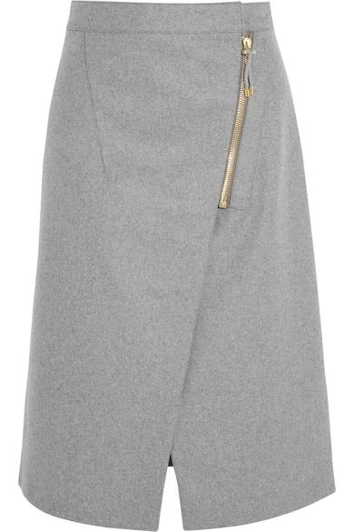 Wrap-effect brushed-twill skirt | NET-A-PORTER (UK & EU)