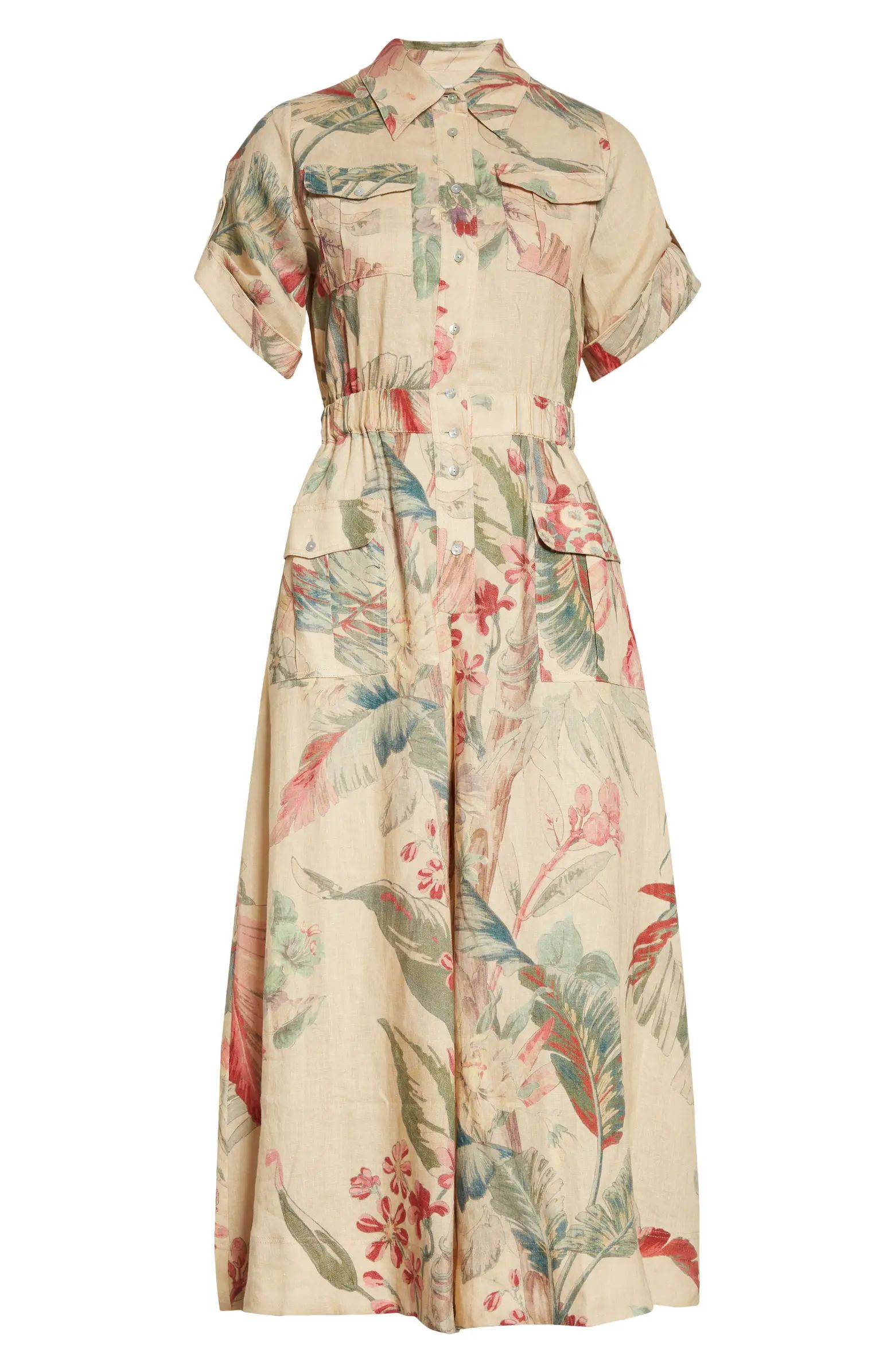 ALEMAIS Arabella Floral Wide Leg Linen Jumpsuit | Nordstrom | Nordstrom