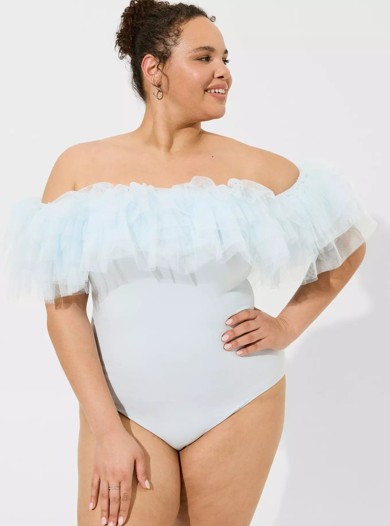 Foxy Off The Shoulder Tulle Bodysuit | Torrid (US & Canada)