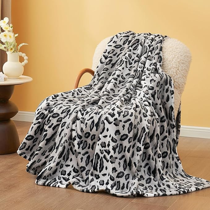 Cozy Bliss Leopard Print Fuzzy Throw Blanket for Couch & Bed, Thick Soft Warm Fleece Blankets for... | Amazon (US)