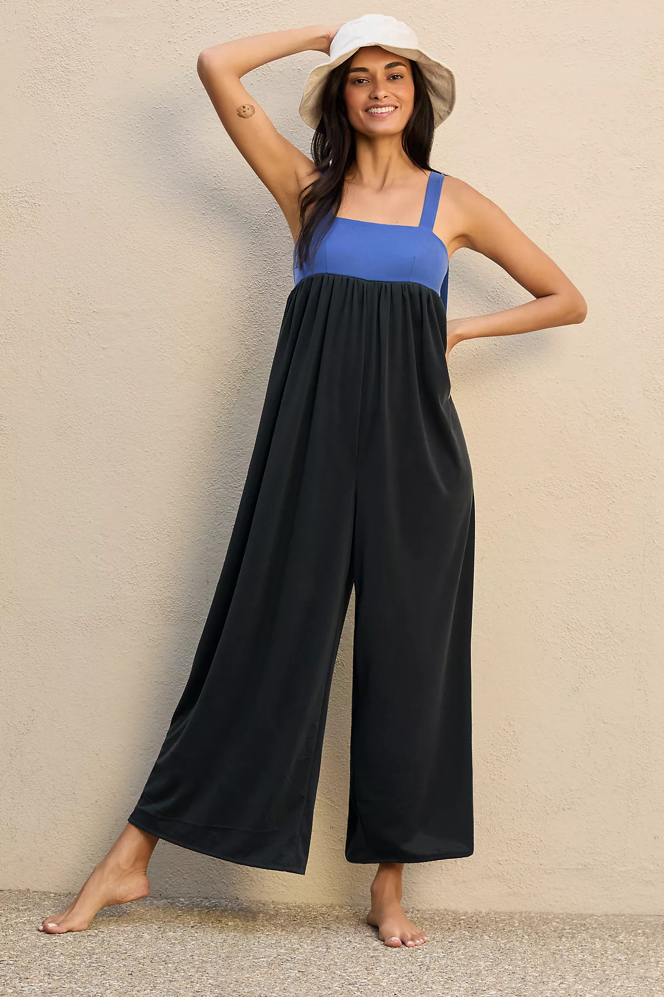 Celandine Draped Square-Neck Wide-Leg Jumpsuit | Anthropologie (US)