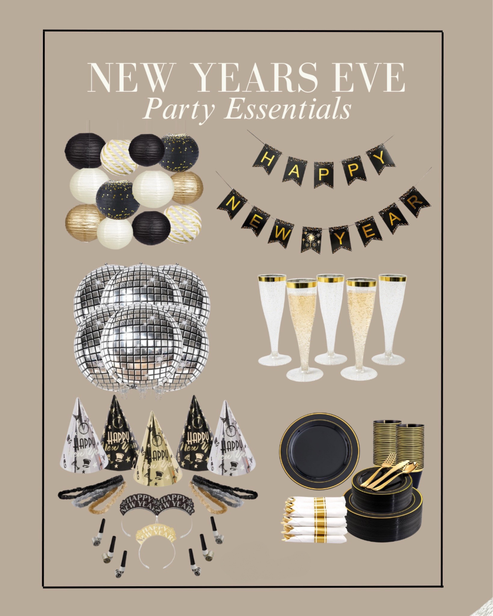 New Year’s Eve party decor

GOER Big Silver Disco Ball Balloons - Pack of 8, Disco Party Decorations | 4D Sphere Balloons for Bachelorette Party Decorations | New Year Eve Silver Party Decorations, Graduation Party Decorations

Amscan Elegant Eve 2025 New Year's Eve Decorations Party Supplies for 25, Includes Cone Hats and Tiaras

#LTKSeasonal #LTKParties #LTKHoliday