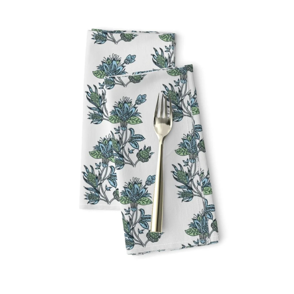 Indian Block Print India Pakistan Cotton Dinner Napkins by Roostery Set of 2 - Walmart.com | Walmart (US)