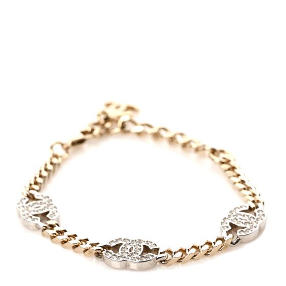 Crystal CC Chain Bracelet Gold Silver | FASHIONPHILE (US)