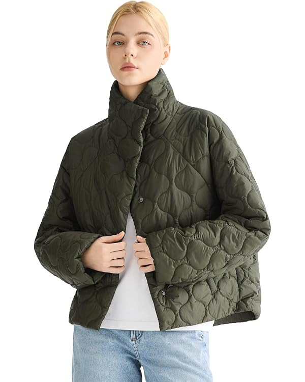 Orolay Women's Quilted Jacket - Lightweight Packable Puffer Coat, Water-Resistant, Hood & Pockets... | Amazon (UK)