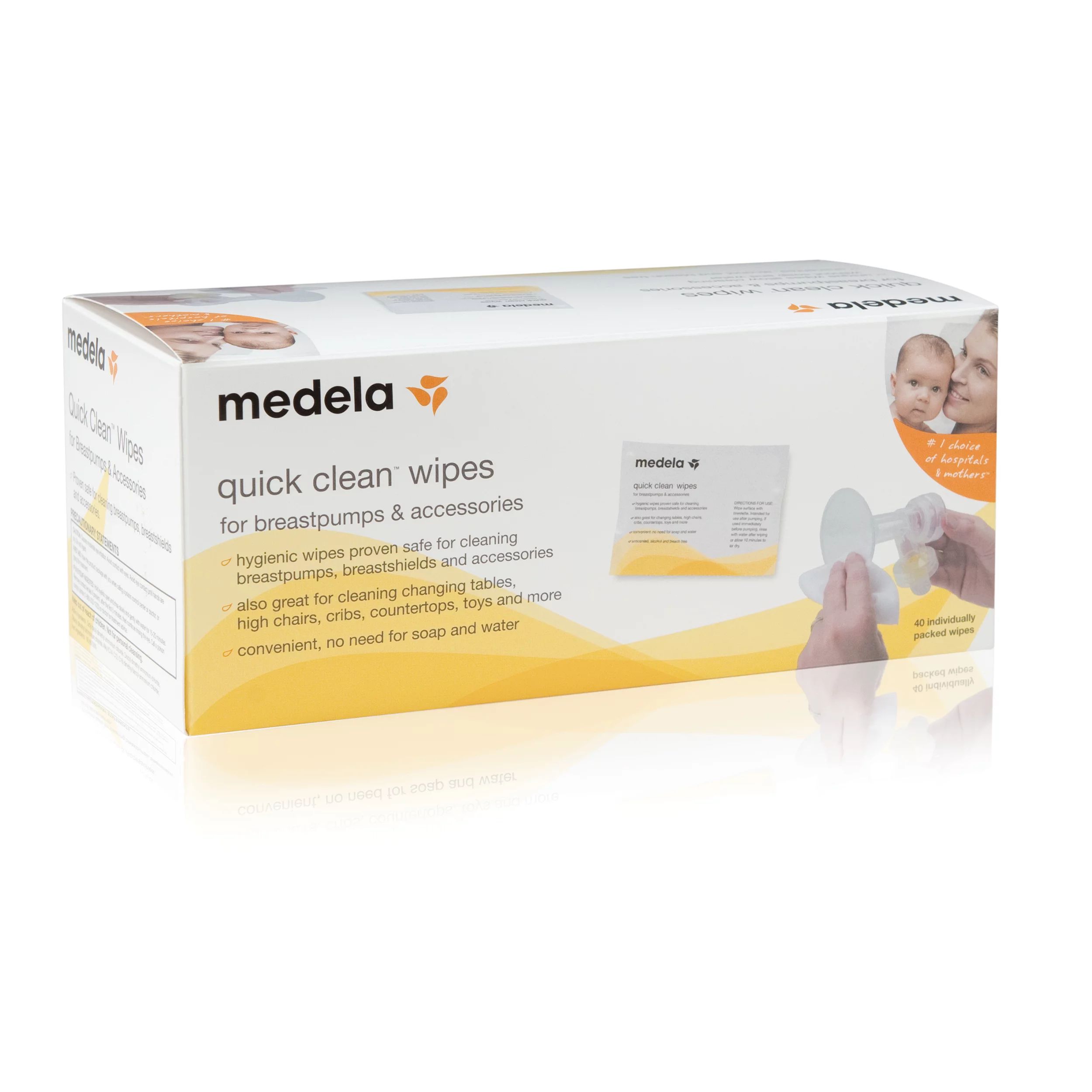 Medela Quick Clean Breast Pump and Accessories Wipes - 40 count - Walmart.com | Walmart (US)