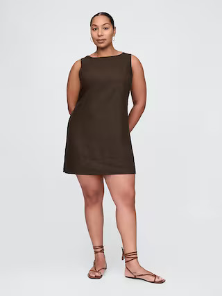 Linen-Blend Mini Shift Dress | Gap (US)