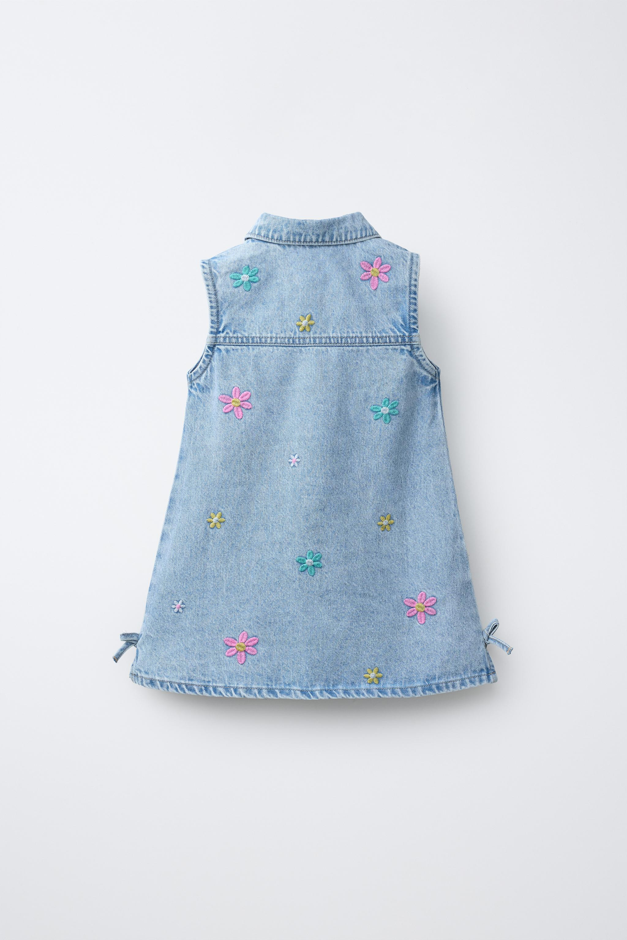 EMBROIDERED FLORAL DENIM DRESS | Zara US