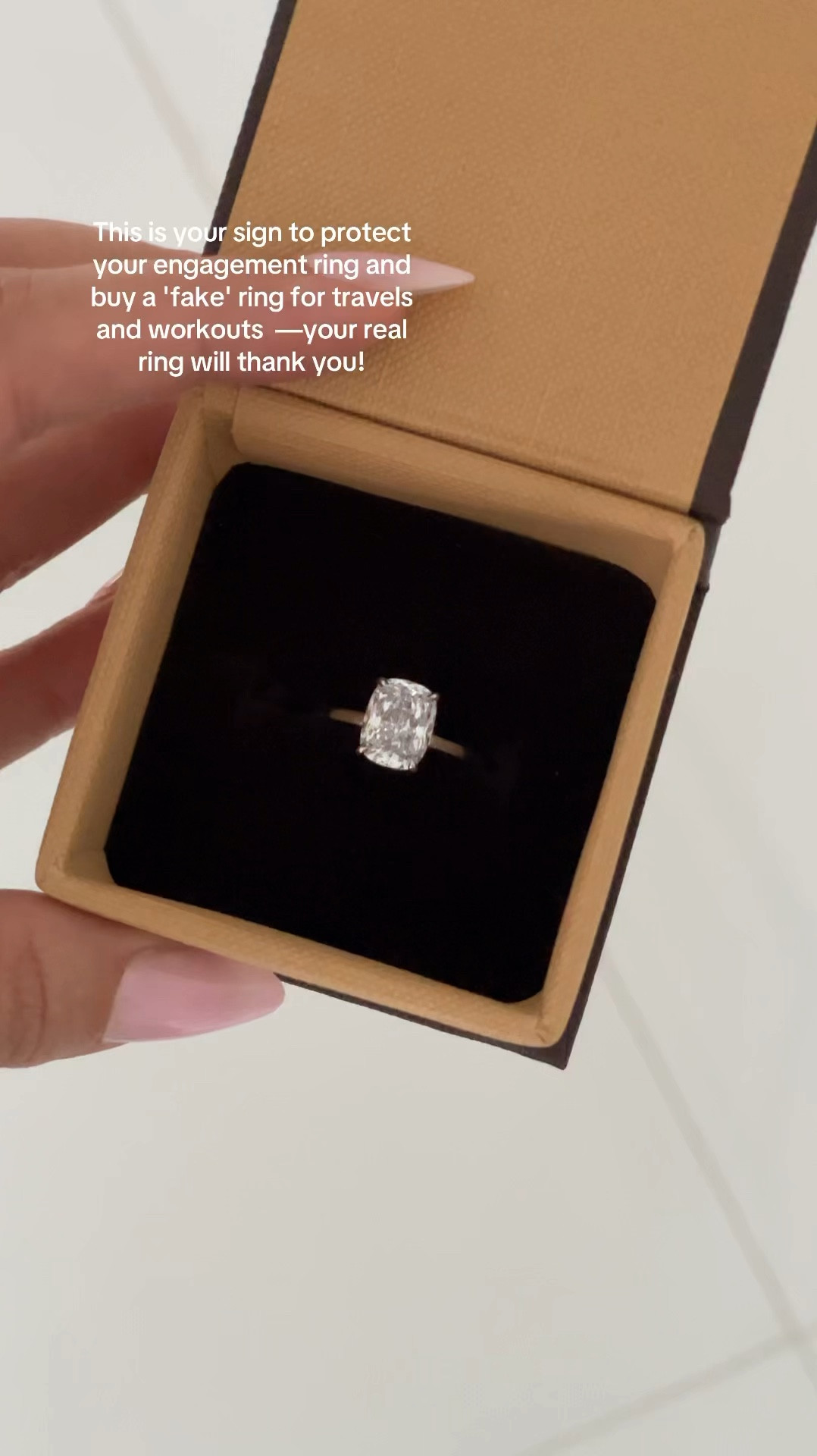 Fake engagement ring to use on vacation, beach, workouts and more!