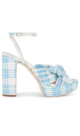 Pleated Platform Sandal in Blue & Cream Plaid | Revolve Clothing (Global)