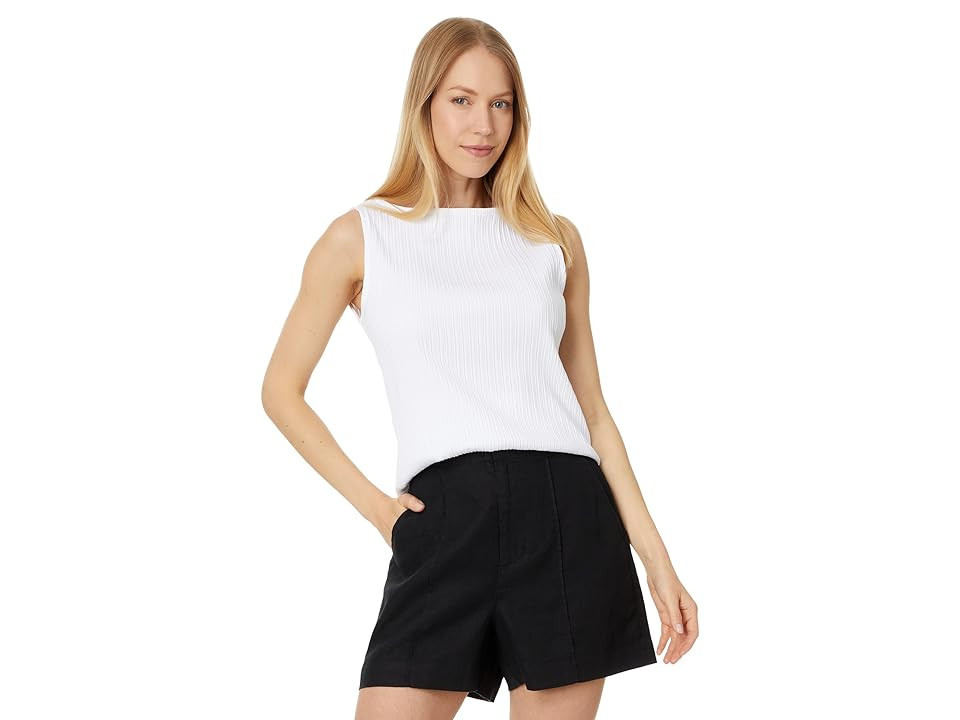 Madewell Ribbed Boatneck Tank Top Women's Clothing Eyelet White : XL (Women's 14-16), Cotton/Elastane/Polyester | Zappos