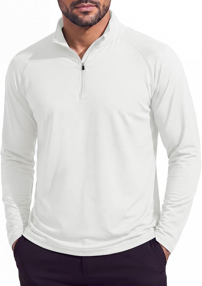 Aoysky UPF 50+ Mens Long Sleeve Workout Sun Protection 1/4 Zip Shirts | Amazon (US)