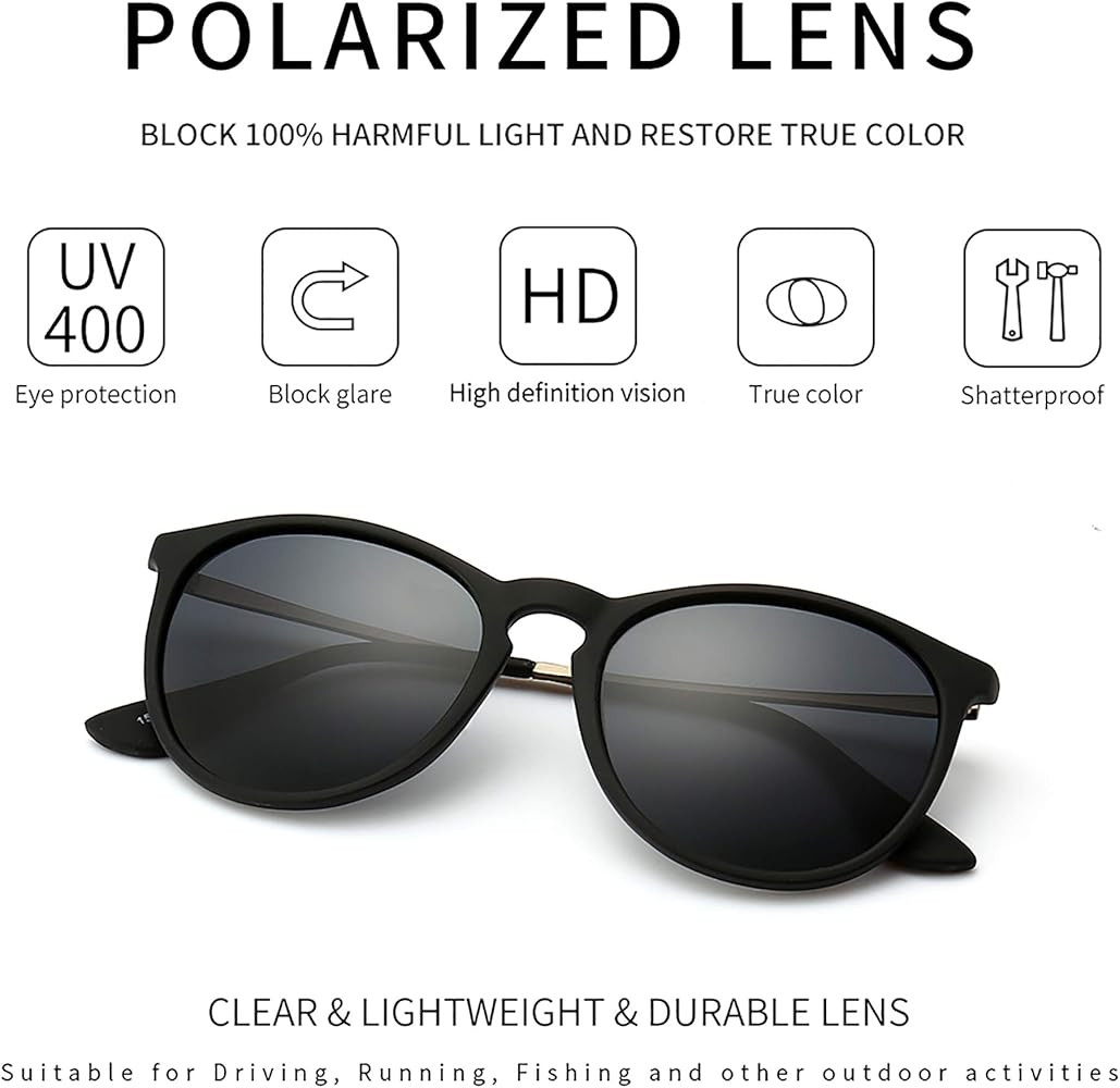 SUNGAIT Vintage Round Sunglasses for Women Men Classic Retro Designer Style | Amazon (US)