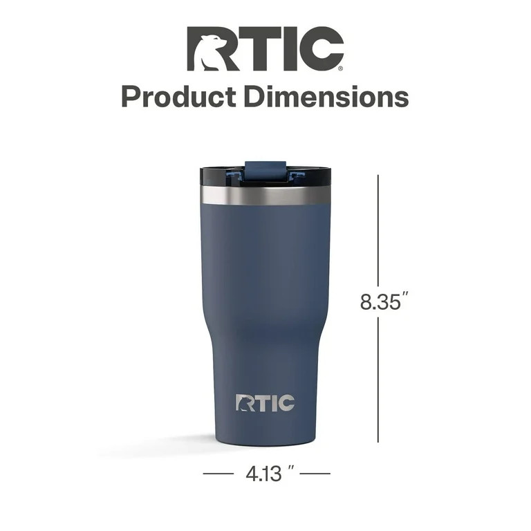 RTIC 30 oz Ceramic Lined Insulated Essential Tumbler, Leak-Resistant Lid, Navy | Walmart (US)