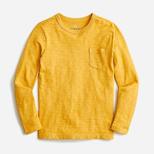 Boys' long-sleeve garment-dyed pocket T-shirt | J.Crew US