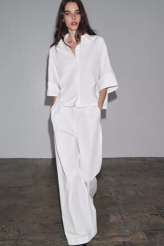 ZW COLLECTION TECHNICAL EFFECT PLEATED PANTS | Zara US