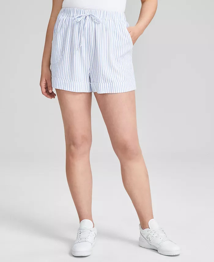Women's High-Rise Pull On Linen-Blend Shorts, Created for Macy's | Macy's