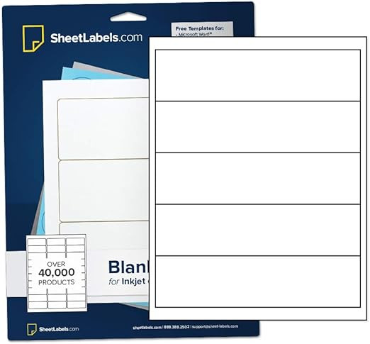 Water Bottle Labels - Not Waterproof - from SheetLabels.com, 2" x 8", Laser or Inkjet Printable, ... | Amazon (US)