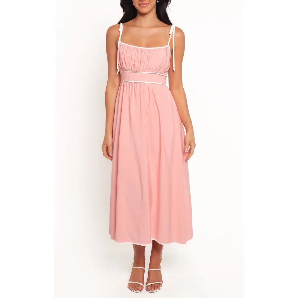 Petal & Pup Tie Strap Maxi Dress in Pink at Nordstrom, Size X-Small | Nordstrom