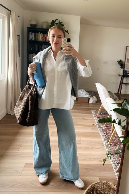 My uniform when I don’t know what to wear: button down + some kind of wide leg pant. These Paloma jeans from Citizens of Humanity do stretch quite a bit but they are so comfortable and easy to wear. And of course my trusty Sézane Max shirt!! 

#LTKstyletip #LTKSeasonal