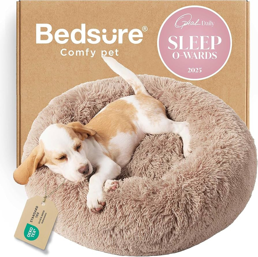 Bedsure Calming Dog Bed for Small Dogs - Donut Washable Small Puppy Bed, 23 inches Anti-Slip Roun... | Amazon (US)