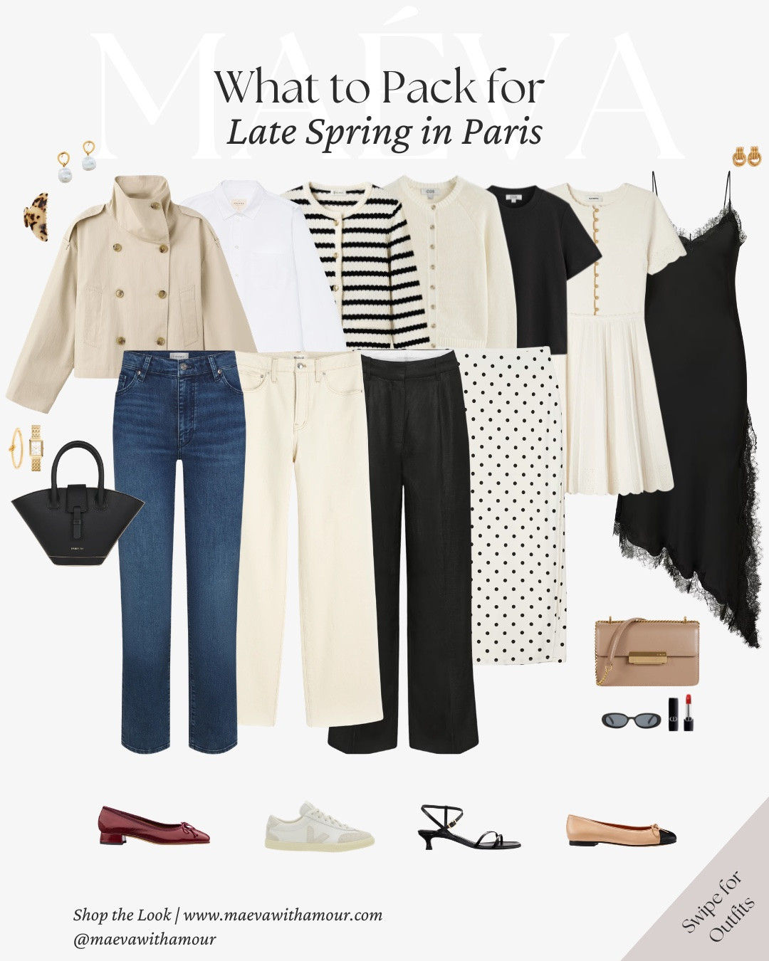 What to Pack for Late Spring in Paris 🧳 Featuring 16 Outfit Ideas

Paris in late spring is one of my favorite times to visit 🤍 The gardens are blooming, café terraces slowly fill throughout the afternoon, and the city feels especially beautiful this time of year 

As I get ready to head back to France, I’ve been thinking carefully about what I actually want to pack for Paris this time around, pieces that feel polished yet comfortable, easy to layer, and versatile enough to wear throughout the day without overpacking, while still leaving room in my suitcase to bring back a few new favorites! 

For this capsule, I focused on timeless, easy-to-style pieces that can transition seamlessly from daytime exploring into dinner and evening plans with just a few small changes.

Packing notes for late spring in Paris: -pack light layers for shifting temperatures -be prepared for unpredictable weather and occasional rain -prioritize comfortable shoes for long walking days -build around versatile neutrals you can mix and match -leave room in your suitcase for Paris finds along the way

🤍 Love this capsule? You can shop the pieces below, or explore the article through the link in bio

🧳 I’ve also shared the full packing guide and personal notes for late spring in Paris over on maevawithamour.com

👉 Save and follow along for more French-inspired style, thoughtful edits, and wardrobe ideas designed to elevate your everyday

With Amour, M.

#LTKootd #LTKTravel #LTKSeasonal