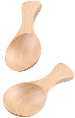 AKOAK 2 Pcs Mini Wooden Spoon with Short Handle, Perfect Small Jar of Jam, Spices, Condiments, Su... | Amazon (US)
