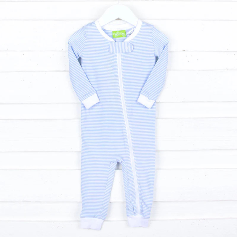 Blue Stripe Zip Sleeper | Classic Whimsy