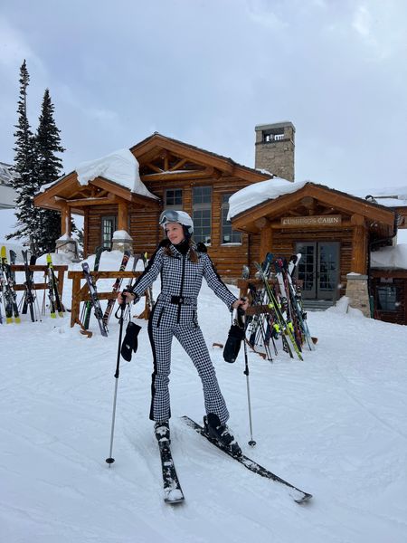 Houndstooth ski suit 

#LTKtravel #LTKSeasonal